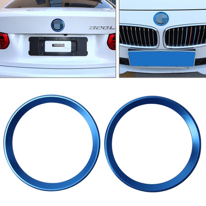 2 PCS Car Logo Decorative Circle Steering Wheel Decoration Ring Sticker Logo Car Styling Modification Car Front Logo Ring Decoration Rear Cover Trim Hood Emblem Rings for BMW 5 Series(Blue) - Decoration Rings by buy2fix | Online Shopping UK | buy2fix