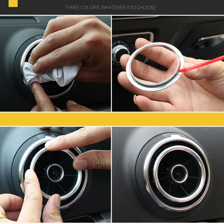 4 PCS Car Outlet Decorative Rings Aluminum Alloy Air Outlet Chrome Trim Ring Car Dashboard  Air Vents Cover Sticker Decoration for Audi A3(Magenta) - In Car by buy2fix | Online Shopping UK | buy2fix