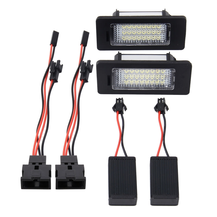 2 PCS 2W 120 LM Car License Plate Light with 24 SMD-3528 Lamps for Audi,Volkswagen, DC 12V - License Plate Lights by buy2fix | Online Shopping UK | buy2fix