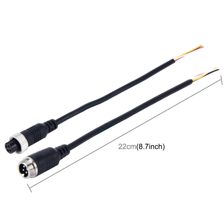 2 PCS Car Auto Monitor Camera DVR Male and Female 4 Pin Video Power Extension Cable Cord, Length: 22cm - In Car by buy2fix | Online Shopping UK | buy2fix