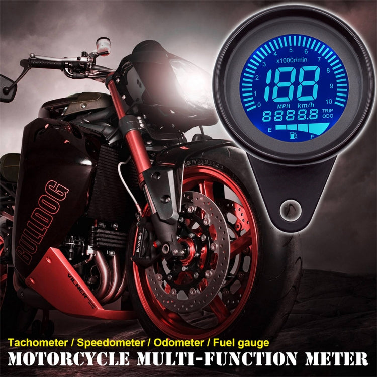 CS-636B1 Motorcycle Multi-functional Modification Instrumentation Motorcycle Odometer Speedometer Tachometer Oil Gauge (Black) - Electrical Instruments by buy2fix | Online Shopping UK | buy2fix