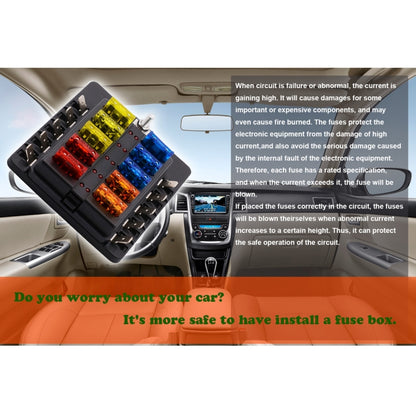 1 in 10 Out Fuse Box PC Terminal Block Fuse Holder Kits with LED Warning Indicator for Auto Car Truck Boat - In Car by buy2fix | Online Shopping UK | buy2fix