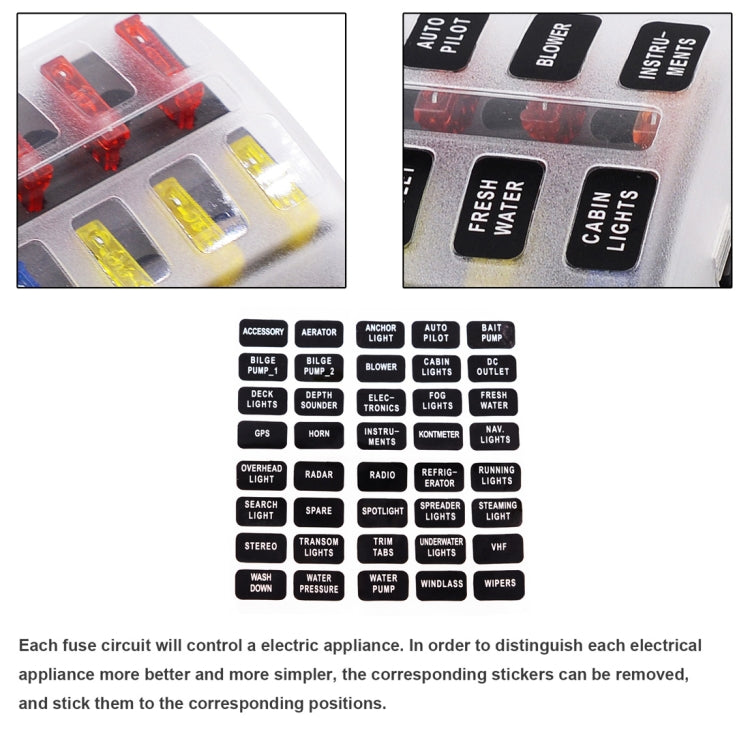 1 in 10 Out Fuse Box Screw Terminal Section Fuse Holder Kits with LED Warning Indicator for Auto Car Truck Boat - In Car by buy2fix | Online Shopping UK | buy2fix