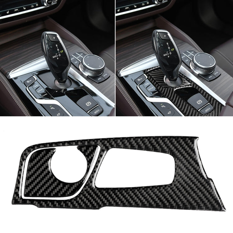 2 in 1 Car Carbon Fiber Gear Position Panel Decorative Sticker for BMW 5 Series G38 528Li / 530Li / 540Li 2018, Left Drive - Car Interior Mouldings by buy2fix | Online Shopping UK | buy2fix