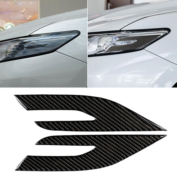 2 PCS Car Carbon Fiber Headlight Decorative Sticker for Toyota Eighth Generation Camry 2018-2019 - Lamp Decoration by buy2fix | Online Shopping UK | buy2fix