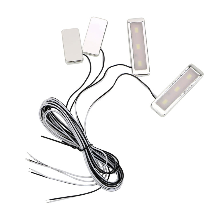 4 PCS Universal Car LED Inner Handle Light Atmosphere Lights Decorative Lamp DC12V / 0.5W Cable Length: 75cm (White Light) - Atmosphere lights by buy2fix | Online Shopping UK | buy2fix