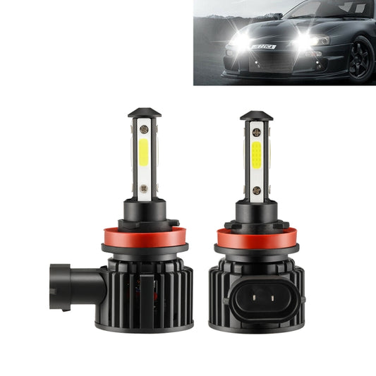 F8 H11 2 PCS 22W 3000LM 6000K Four Side DOB LED Headlight Fog Light Bulbs High Beam Conversion Kit DC 9-32V - In Car by buy2fix | Online Shopping UK | buy2fix