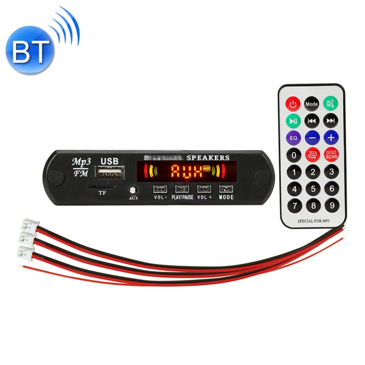 Car 12V 2x3W Audio MP3 Player Decoder Board FM Radio TF USB 3.5mm AUX, with Bluetooth / Recording Call Function / Power Amplifier / Remote Control -  by buy2fix | Online Shopping UK | buy2fix