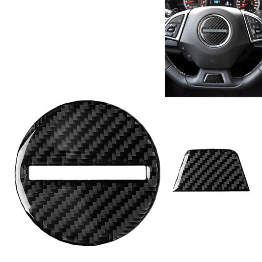 2 in 1 Car Carbon Fiber Steering Wheel Button Decorative Sticker for Chevrolet Camaro 2017-2019, Left and Right Drive Universal -  by buy2fix | Online Shopping UK | buy2fix