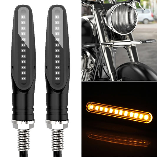 2 PCS D12V / 1W Motorcycle LED Waterproof Dynamic Blinker Side Lights Flowing Water Turn Signal Light (Yellow Light) -  by buy2fix | Online Shopping UK | buy2fix