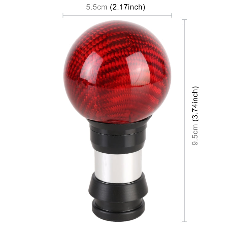 Universal Car Pressable Telescopic Carbon Fiber Gear Head Gear Shift Knob, Length: 9.5cm (Red) -  by buy2fix | Online Shopping UK | buy2fix