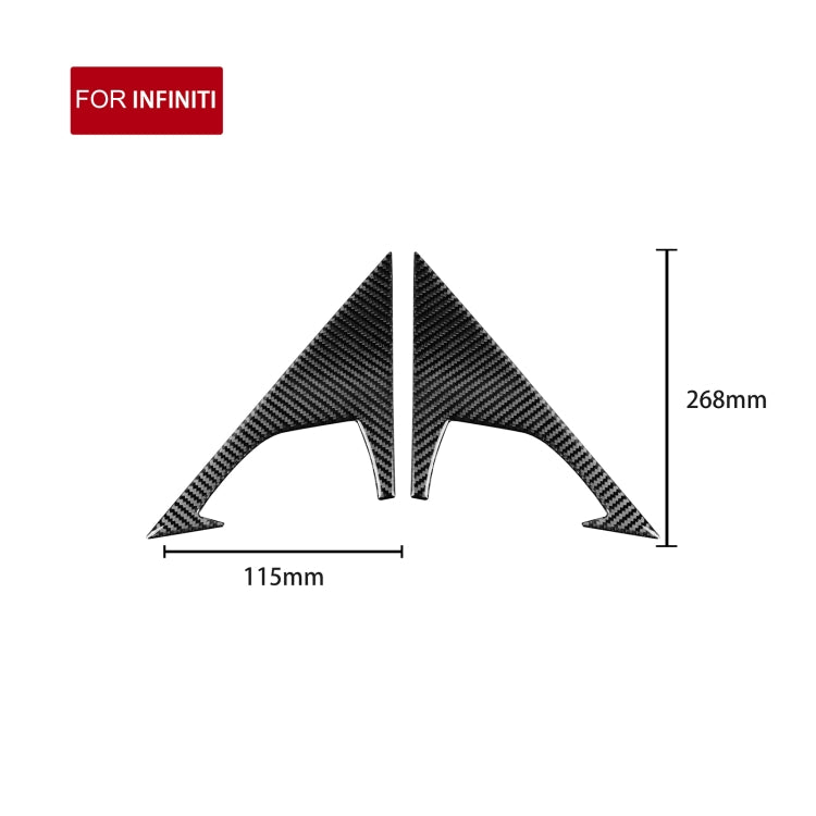 2 PCS Car Carbon Fiber Front Triangle Decorative Sticker for Infiniti FX 2009-2013/QX70 2014-, Left and Right Drive Universal -  by buy2fix | Online Shopping UK | buy2fix