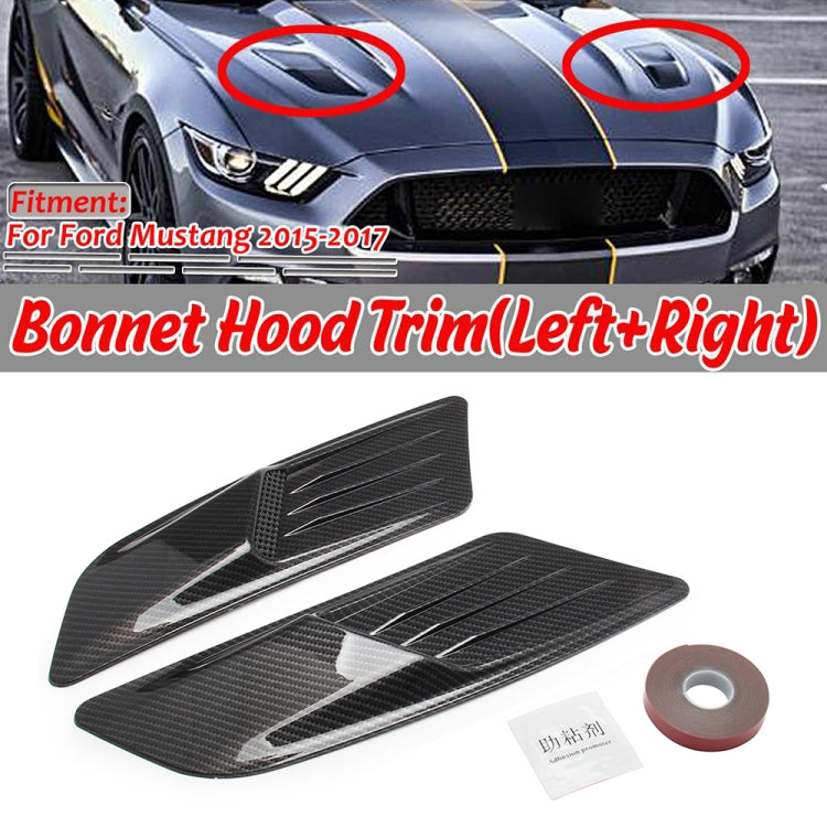 2 PCS Car Decorative Air Flow Intake Scoop Bonnet Side Fender Vent Hood Set for Ford Mustang 2015-2017, Carbon Fiber -  by buy2fix | Online Shopping UK | buy2fix