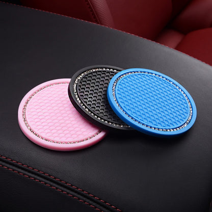 2 PCS Car Diamond Anti-skid Soft Rubber Water Cup Mat(Pink) - In Car by buy2fix | Online Shopping UK | buy2fix