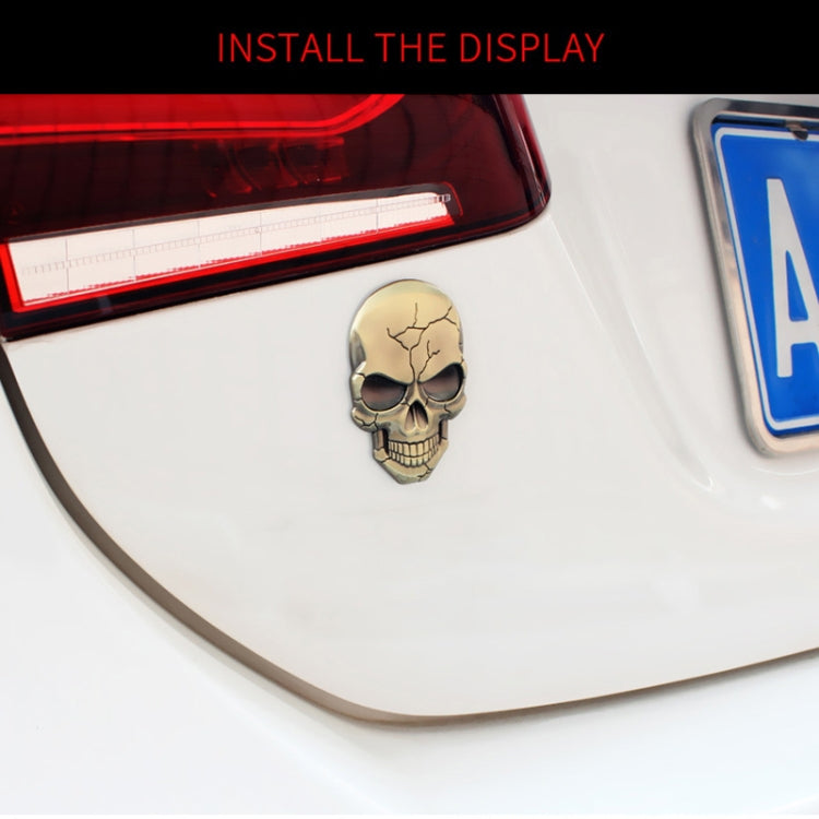 Three-dimensional Devil Skull Metal Car Sticker (Silver Grey) - In Car by buy2fix | Online Shopping UK | buy2fix