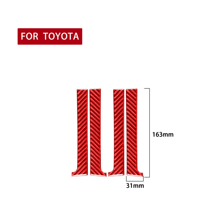 4 PCS / Set Carbon Fiber Car Inner Handle Decorative Sticker for Toyota Tundra 2014-2018,Left and Right Drive Universal(Red) - In Car by buy2fix | Online Shopping UK | buy2fix