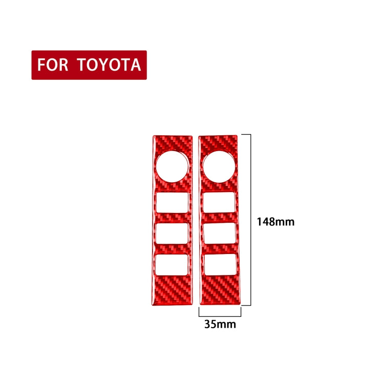 2 PCS / Set Carbon Fiber Car Central Control Volume Switch Decorative Sticker for Toyota Tundra 2014-2018,Left and Right Drive Universal (Red) - In Car by buy2fix | Online Shopping UK | buy2fix