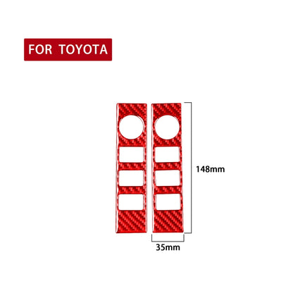 2 PCS / Set Carbon Fiber Car Central Control Volume Switch Decorative Sticker for Toyota Tundra 2014-2018,Left and Right Drive Universal (Red) - In Car by buy2fix | Online Shopping UK | buy2fix