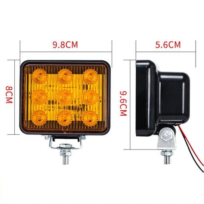 2 PCS ZS-7013 3 inch 9LEDs Strobe Waterproof Car / Truck Warning Light (Yellow Light) - In Car by buy2fix | Online Shopping UK | buy2fix