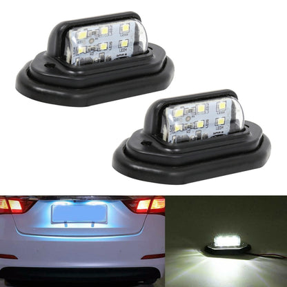 2 PCS MK-257 Car Van Bus Trailer LED Taillight Side Light 12-30V 6LEDs License Plate Light (Black) - In Car by buy2fix | Online Shopping UK | buy2fix