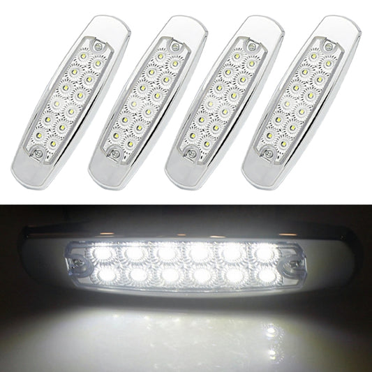 4 PCS MK-338 DC12-24V Truck 12LEDs Side Clearance Maker Light (White Light) - In Car by buy2fix | Online Shopping UK | buy2fix