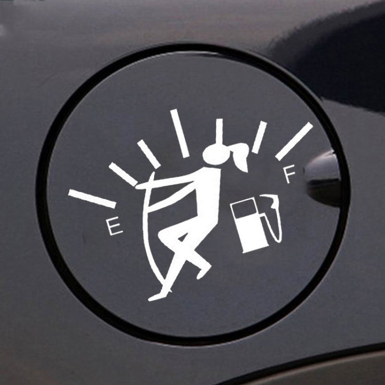 10 PCS Female Pull Fuel Tank Pointer To Full Hellaflush Reflective Vinyl Car Sticker (White) - In Car by buy2fix | Online Shopping UK | buy2fix