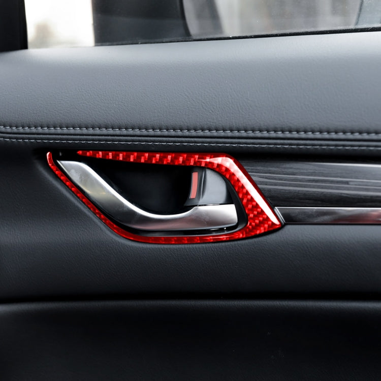 Car Carbon Fiber Inside Door Handle Decorative Sticker for Mazda CX-5 2017-2018, Left and Right Drive (Red) - In Car by buy2fix | Online Shopping UK | buy2fix