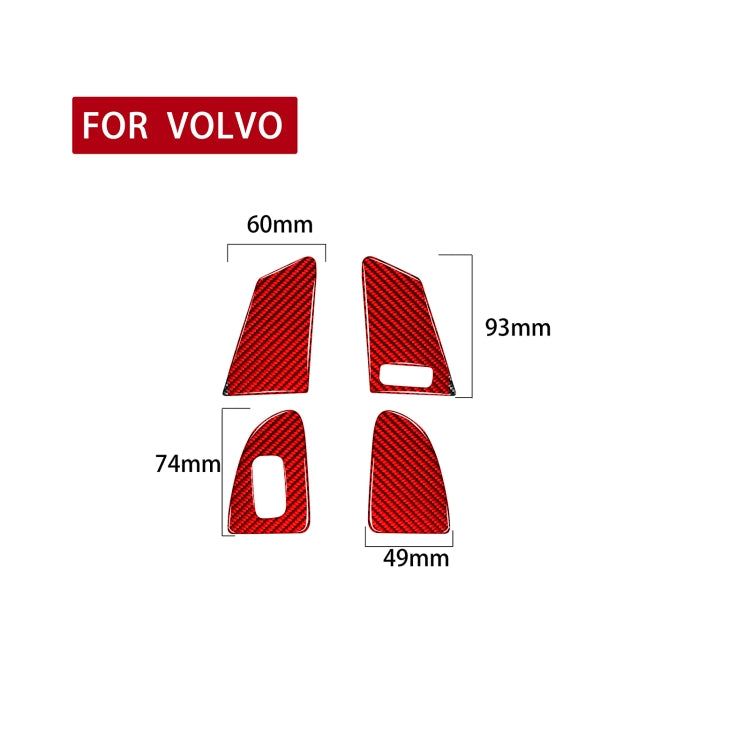 Car Window Lift Button C Decorative Sticker for Volvo V60 2010-2017, Right Drive (Red) - In Car by buy2fix | Online Shopping UK | buy2fix