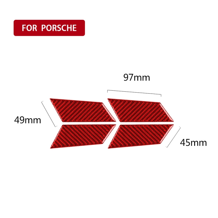 Car Carbon Fiber Inner Door Bowl Panel Decorative Sticker for Porsche Macan 2014-2021, Left and Right Drive Universal (Red) - In Car by buy2fix | Online Shopping UK | buy2fix