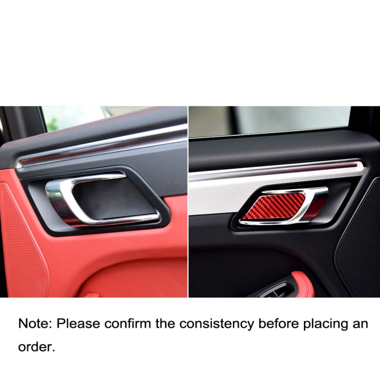 Car Carbon Fiber Inner Door Bowl Panel Decorative Sticker for Porsche Macan 2014-2021, Left and Right Drive Universal (Red) - In Car by buy2fix | Online Shopping UK | buy2fix