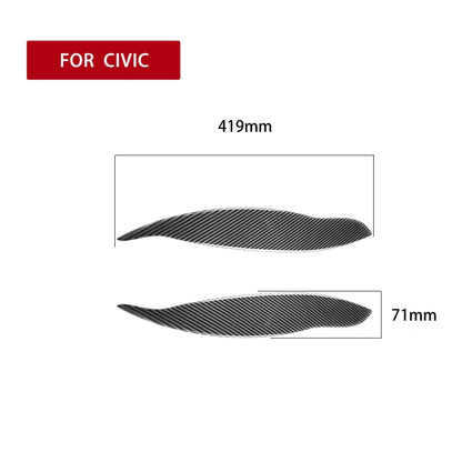 2 PCS / Set Carbon Fiber Car Lamp Eyebrow Decorative Sticker for Honda Civic 1999-1900, Drop Glue Version - In Car by buy2fix | Online Shopping UK | buy2fix