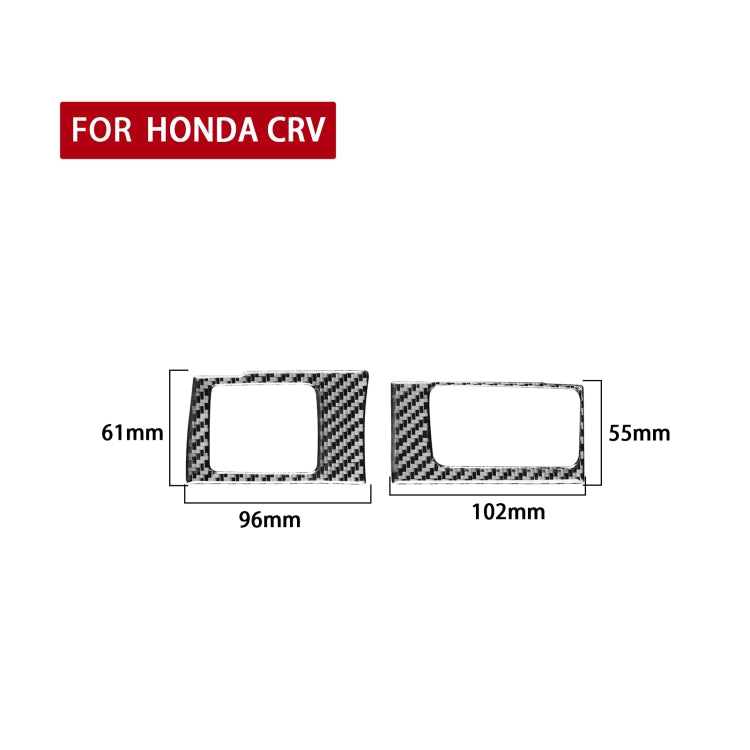 2 PCS / Set Carbon Fiber Car Central Control Card Box Panel Decorative Sticker for Honda CRV 2007-2011, Right Drive - In Car by buy2fix | Online Shopping UK | buy2fix