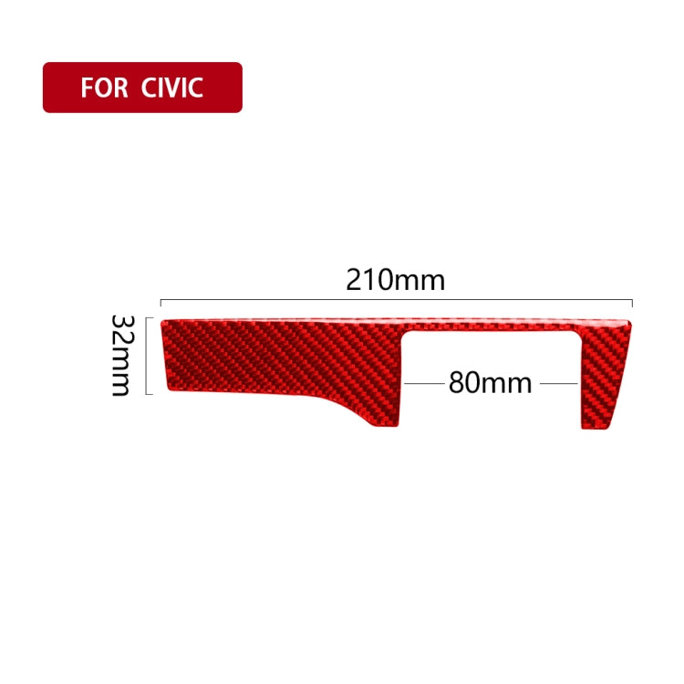 Car Carbon Fiber Headlight Switch Panel Decorative Sticker for Honda Tenth Generation Civic 2016-2019, Right Drive (Red) - In Car by buy2fix | Online Shopping UK | buy2fix