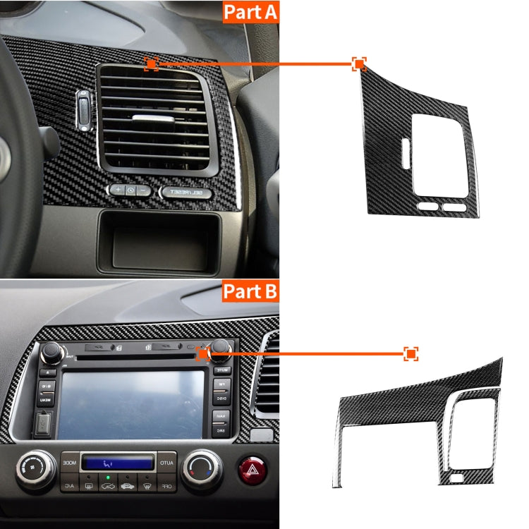 2 in 1 Car Carbon Fiber Driver Seat Left Side Air Outlet + Navigation Panel Decorative Sticker for Honda Civic 8th Generation 2006-2011, Right Drive -  by buy2fix | Online Shopping UK | buy2fix