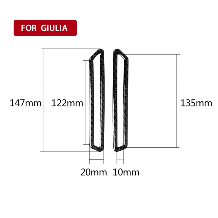 2 in 1 Car Carbon Fiber A-pillar Air Outlet Panel Decorative Sticker for Alfa Romeo Giulia 2017-2019, Left and Right Drive Universal -  by buy2fix | Online Shopping UK | buy2fix