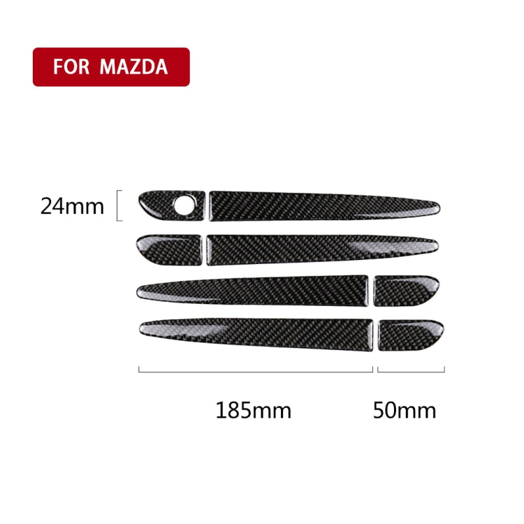 One Set Car Carbon Fiber Outside Door Handle without Smart Hole Decorative Sticker for Mazda CX-5 2017-2018, Right Drive -  by buy2fix | Online Shopping UK | buy2fix