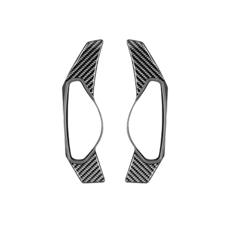 2 PCS Car Carbon Fiber Steering Wheel Paddle Decorative Stickers for Jaguar F-PACE X761 XE X760 XF X260 2016-2020, Left and Right Drive Universal -  by buy2fix | Online Shopping UK | buy2fix