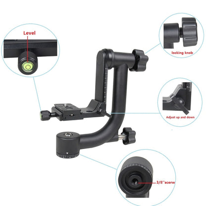 YELANGU Horizontal 360 Degree Gimbal Tripod Head for Home DV and SLR Cameras(Black) - Tripod Heads by YELANGU | Online Shopping UK | buy2fix