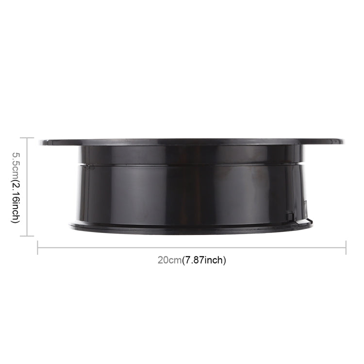 20cm 360 Degree Electric Rotating Turntable Display Stand Photography Video Shooting Props Turntable, Load 1.5kg, Powered by Battery & USB(Black) - Camera Accessories by buy2fix | Online Shopping UK | buy2fix