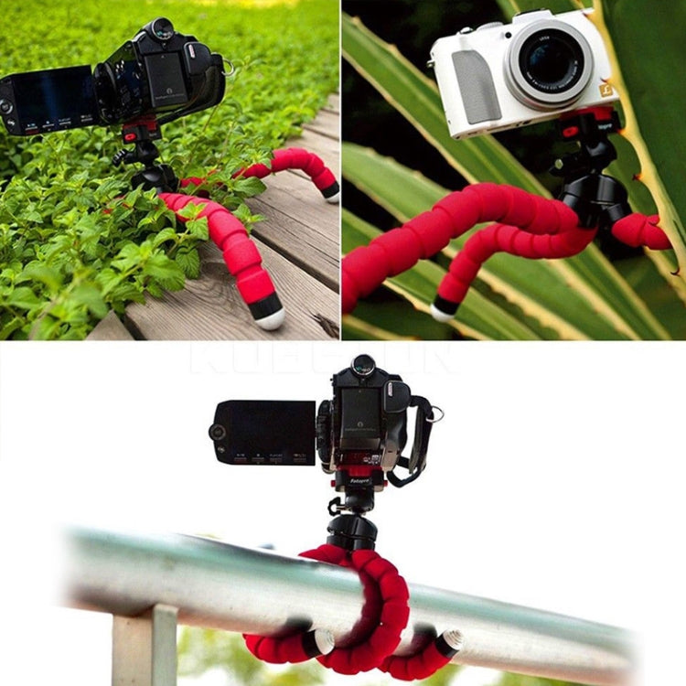 Mini Octopus Flexible Foam Tripod Holder with Phone Clamp & Remote Control (Red) - Consumer Electronics by buy2fix | Online Shopping UK | buy2fix