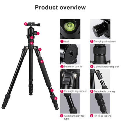TRIOPO Oubao TA300 Adjustable Portable Aluminum Alloy Tripod with Ball Head for SLR Camera - Camera Accessories by TRIOPO | Online Shopping UK | buy2fix