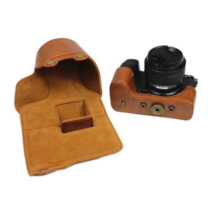 PU Leather Camera Full Body Case Bag with Strap for FUJIFILM X-S10 (15-55mm Lens) (Brown) - Camera Accessories by buy2fix | Online Shopping UK | buy2fix