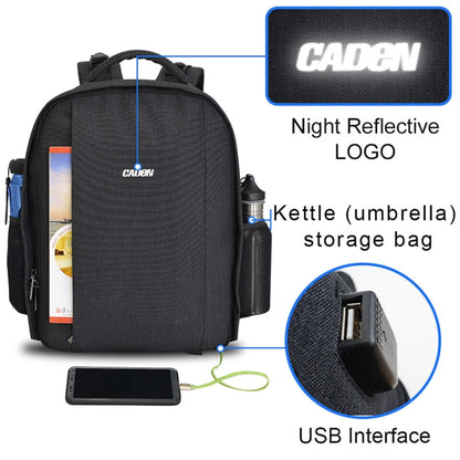 CADeN Multifunctional Shoulder SLR Camera Lens Bag Photography Backpack (Black) - Backpack by CADeN | Online Shopping UK | buy2fix