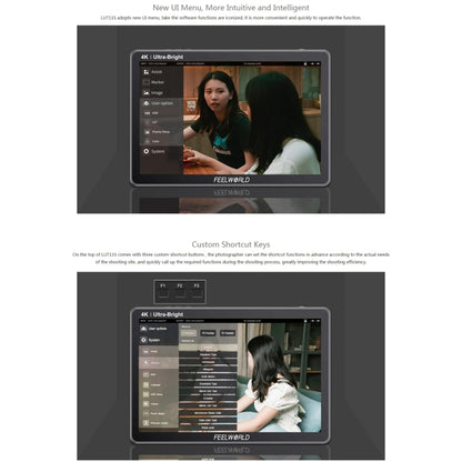 FEELWORLD LUT11S 10.1 inch Ultra High Bright 2000nit Touch Screen DSLR Camera Field Monitor, 3G-SDI 4K HDMI Input Output 1920 x 1200 IPS Panel(US Plug) - Camera Accessories by FEELWORLD | Online Shopping UK | buy2fix