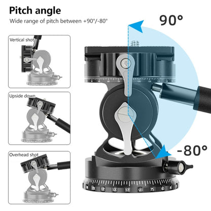 BEXIN DT-02S/S 2D 360 Degree Panorama Heavy Duty Tripod Action Fluid Drag Head with Quick Release Plate - Tripod Heads by BEXIN | Online Shopping UK | buy2fix