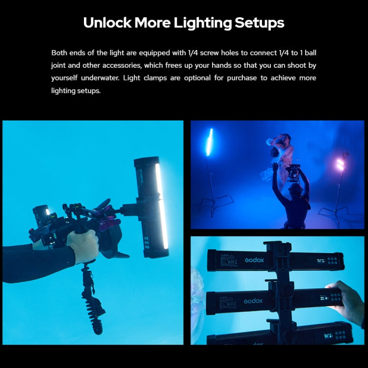 Godox WT60R Waterproof Tube Light 60cm RGB Photo Video Fill Light (UK Plug) -  by Godox | Online Shopping UK | buy2fix