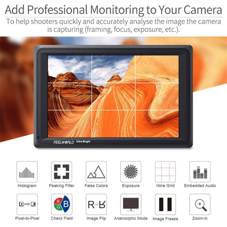 FEELWORLD FW279S 1920×1200 HDMI 7 inch Camera Field Monitor - On-camera Monitors by FEELWORLD | Online Shopping UK | buy2fix