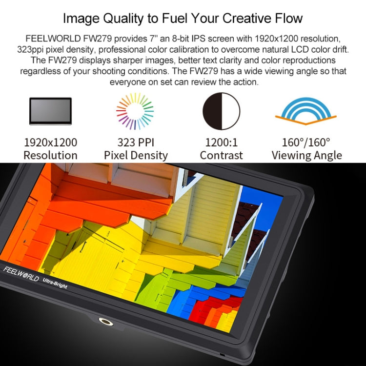 FEELWORLD FW279S 1920×1200 HDMI 7 inch Camera Field Monitor - On-camera Monitors by FEELWORLD | Online Shopping UK | buy2fix