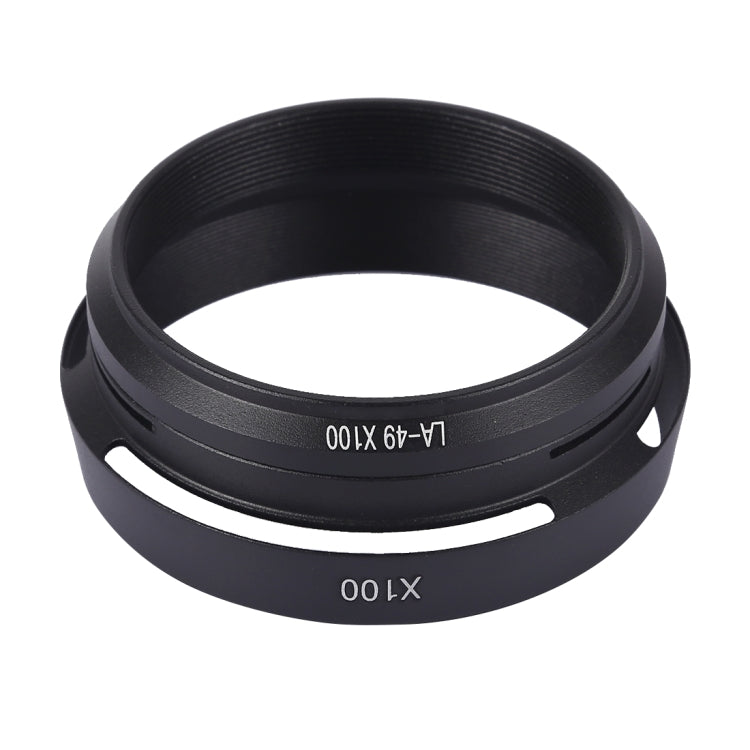 49mm Metal Vented Lens Hood for Fujifilm X100(Black) - Camera Accessories by buy2fix | Online Shopping UK | buy2fix