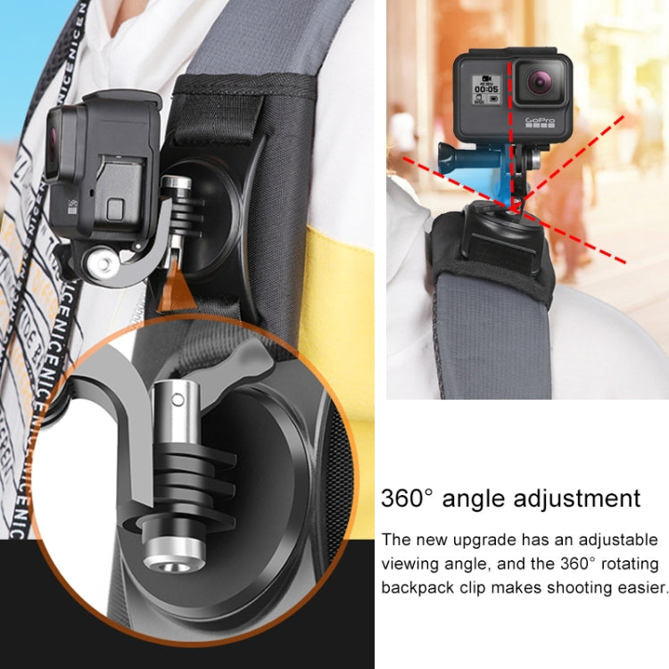 Hook and Loop Fastener Backpack Rec-Mounts Clip Clamp Mount with Screw for GoPro, Insta360, DJI and Other Action Cameras - Mount & Holder by buy2fix | Online Shopping UK | buy2fix